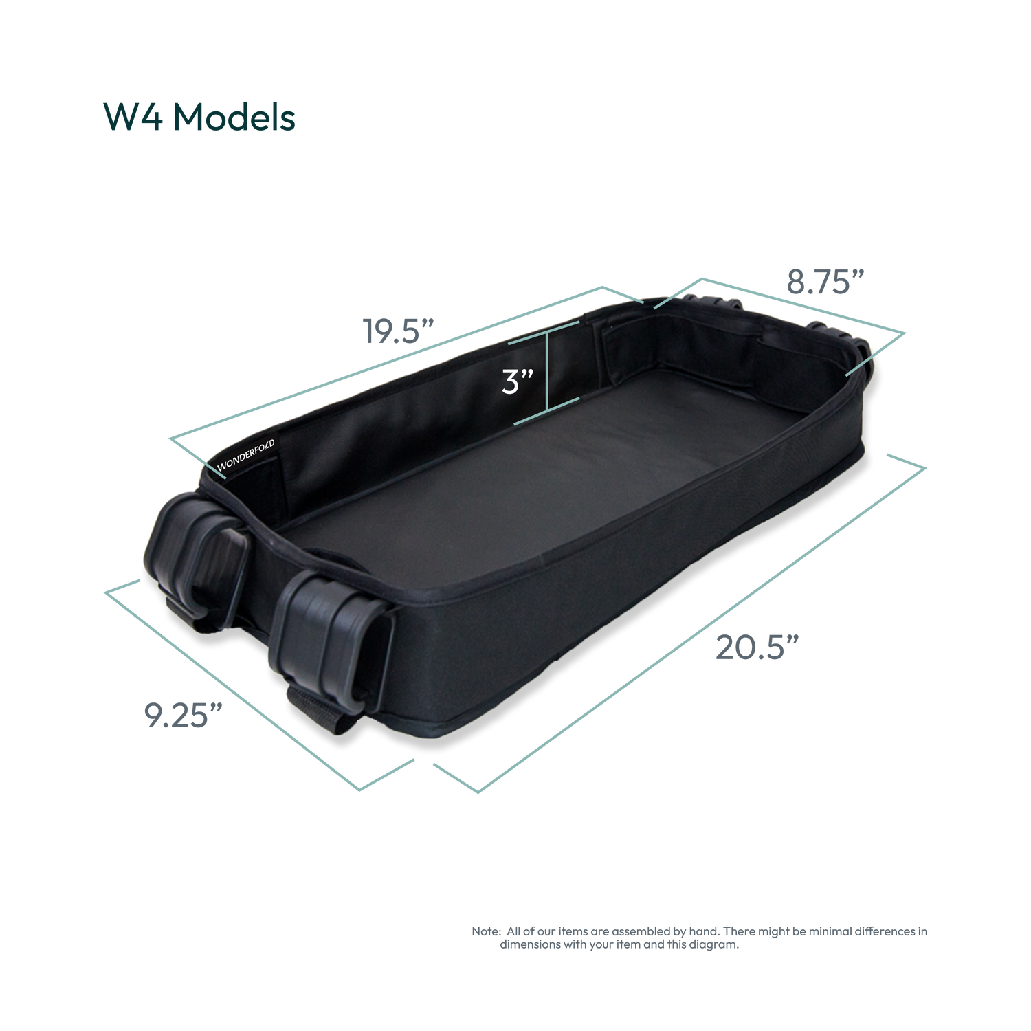 w4 snack tray dimensions