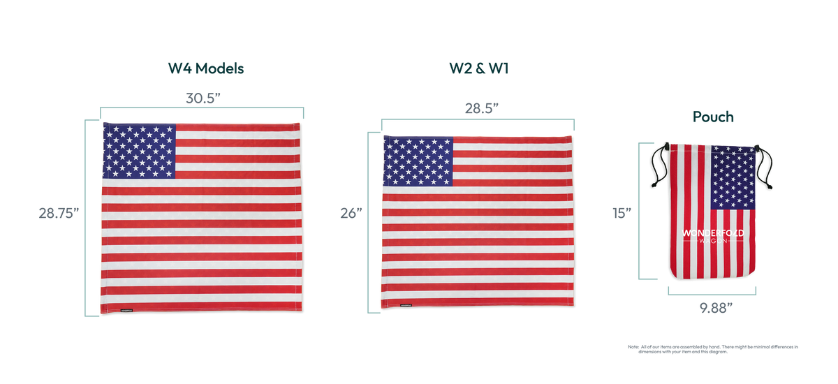 Flag canopy dimensions flatlay