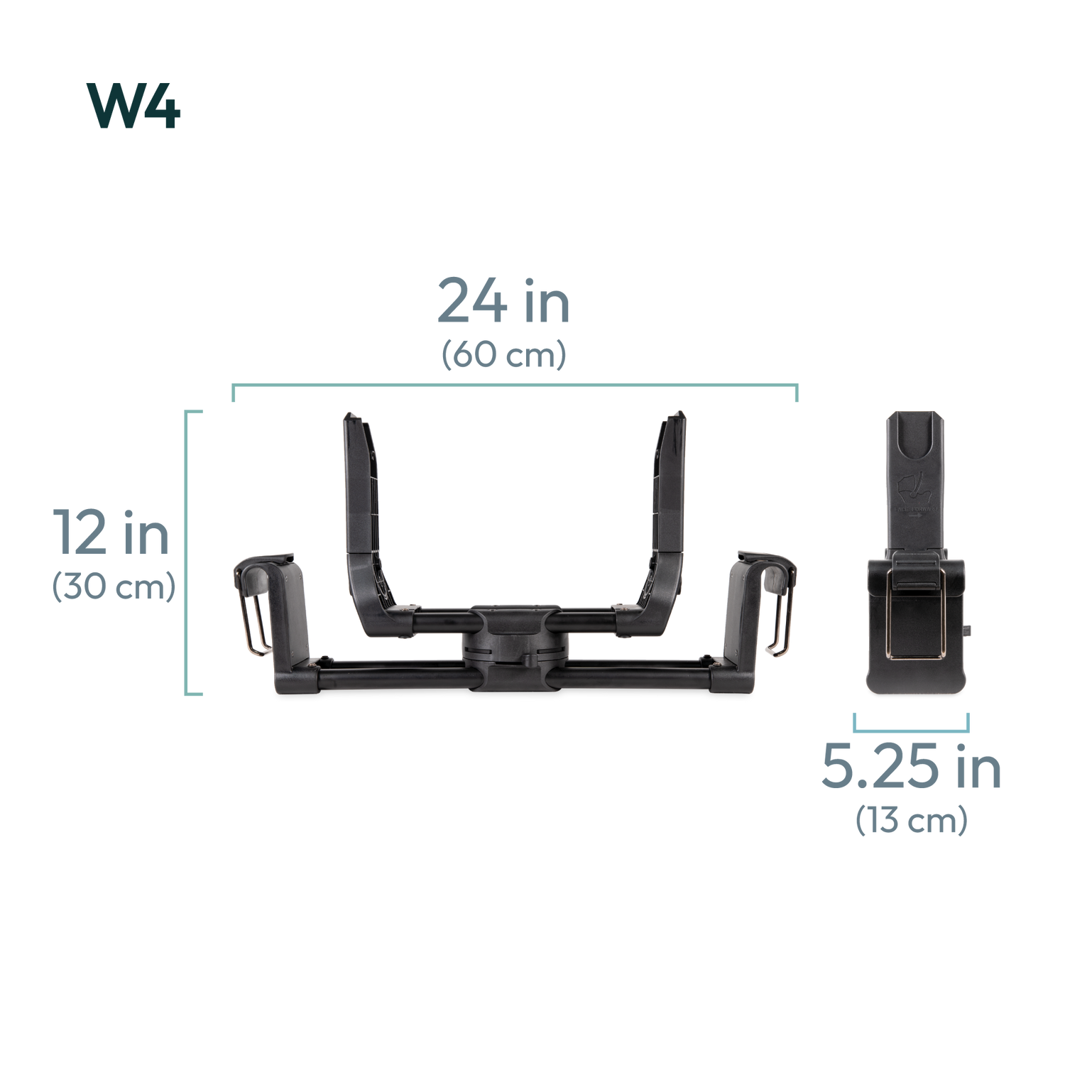car seat adapter dimensions side view