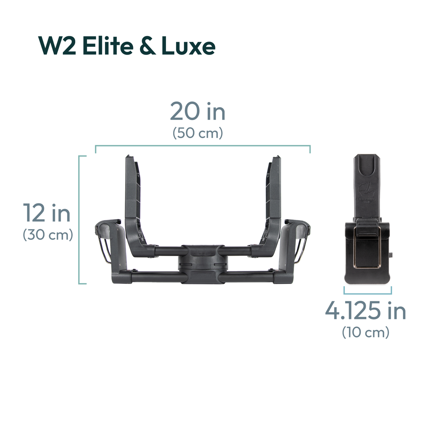 Car seat adapter dimensions side angle