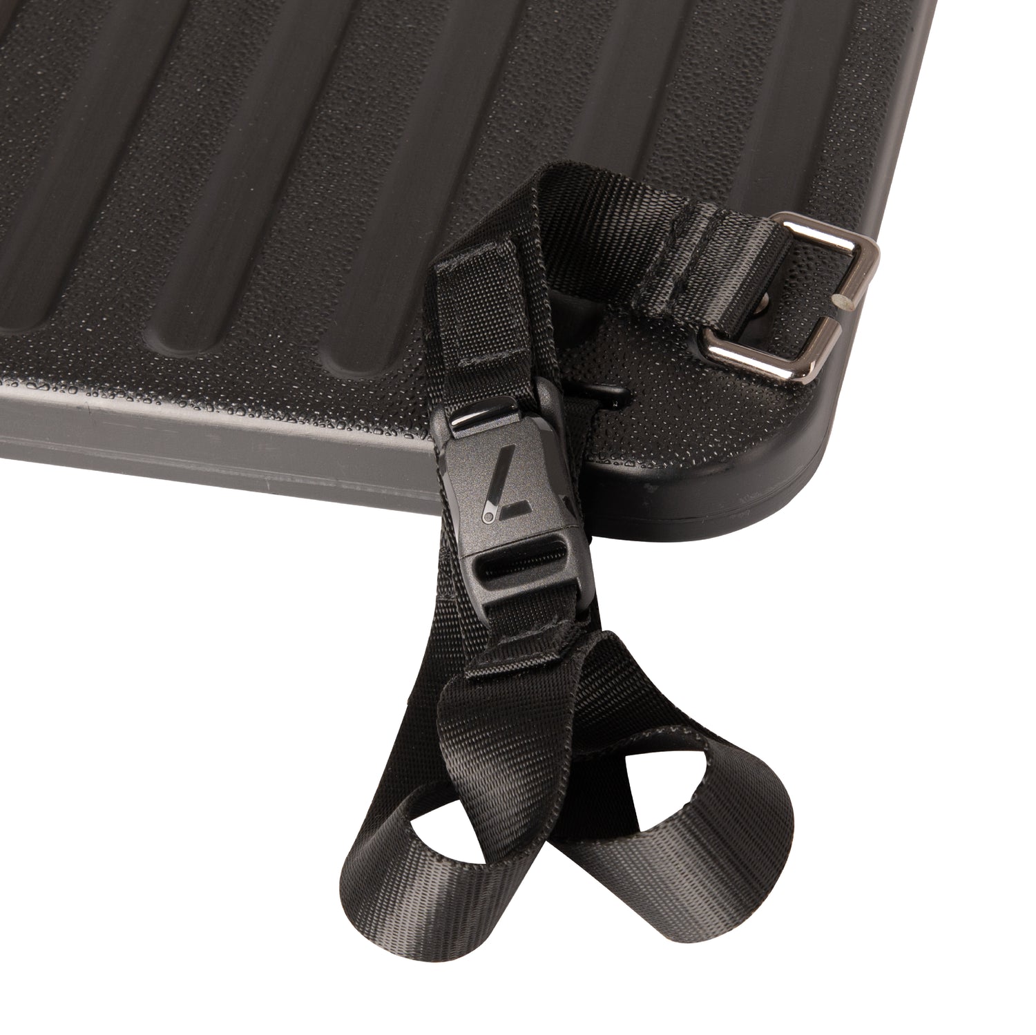 Detailed view of the strap for the Buddy Board accessory designed for WonderFold W2 and W4 stroller wagons