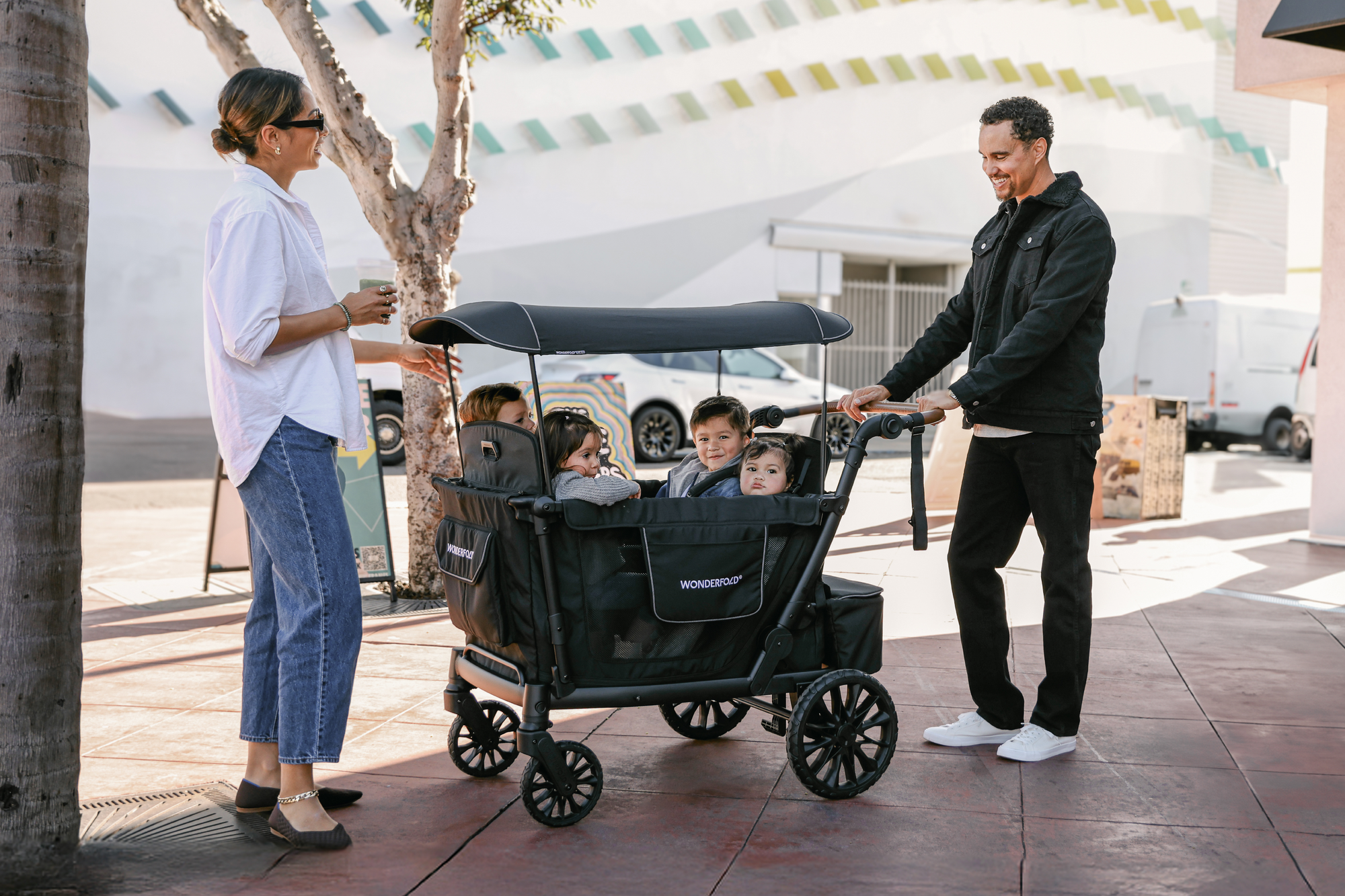 L4 4 seater stroller wagon for multiple kids