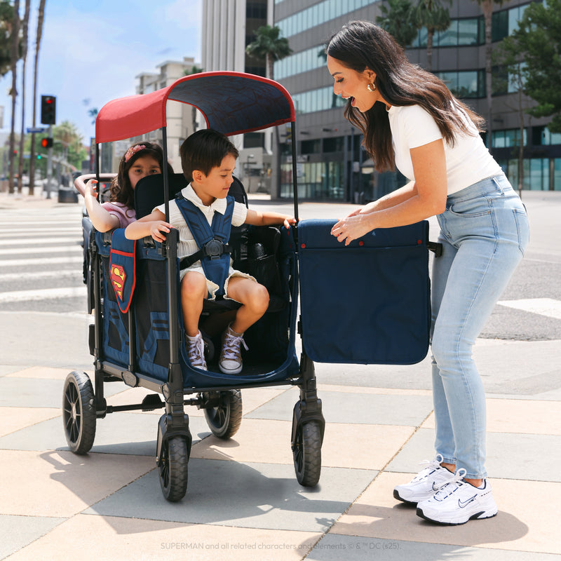 wonderfold elite double stroller Superman Elite Pro Double Stroller Wagon (2 Seater)