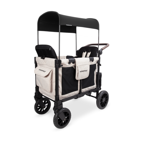 W2 Luxe Pro Stroller Wagon (2 Seater) - Sandy Beige – WONDERFOLD