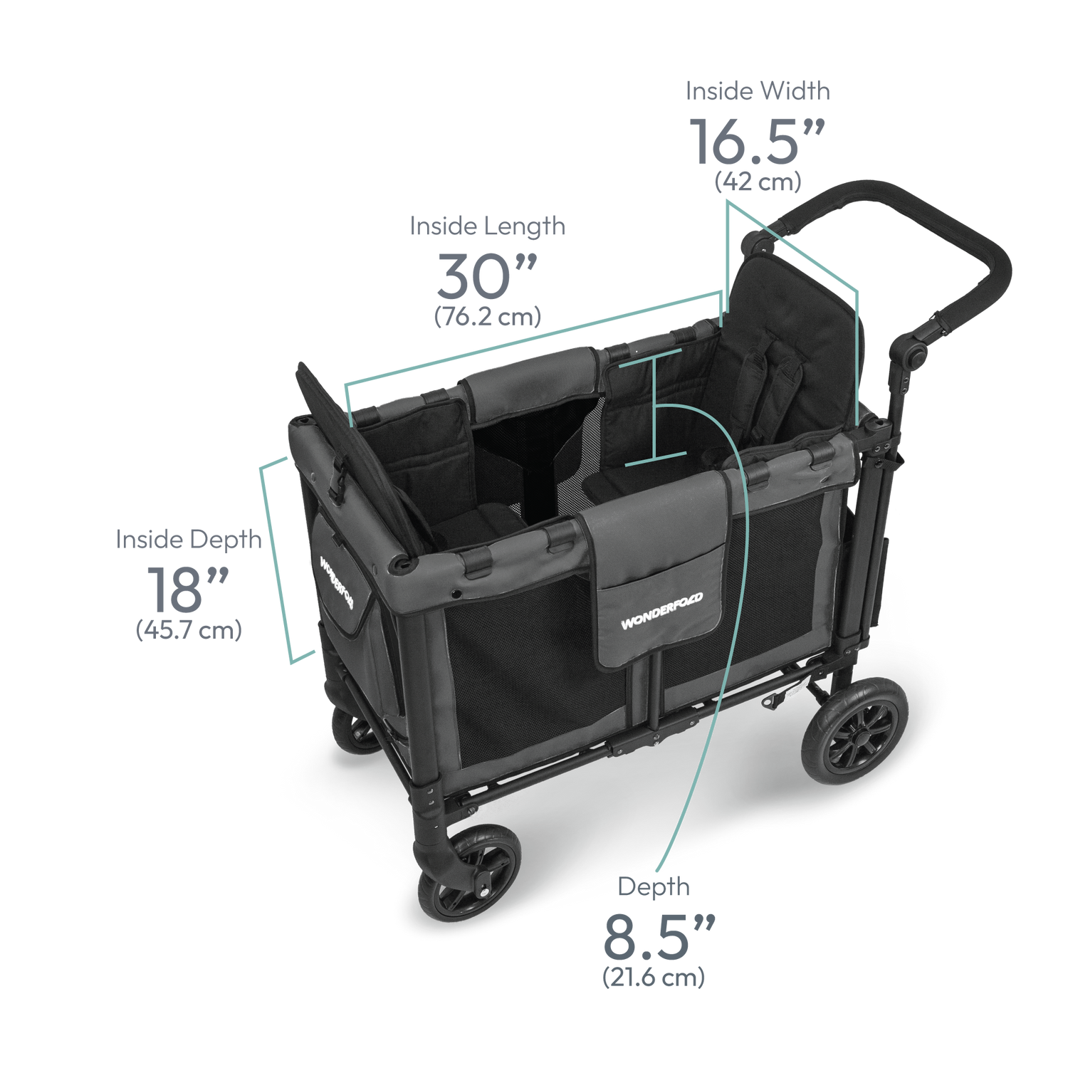 W2OG-plus double stroller dimensions