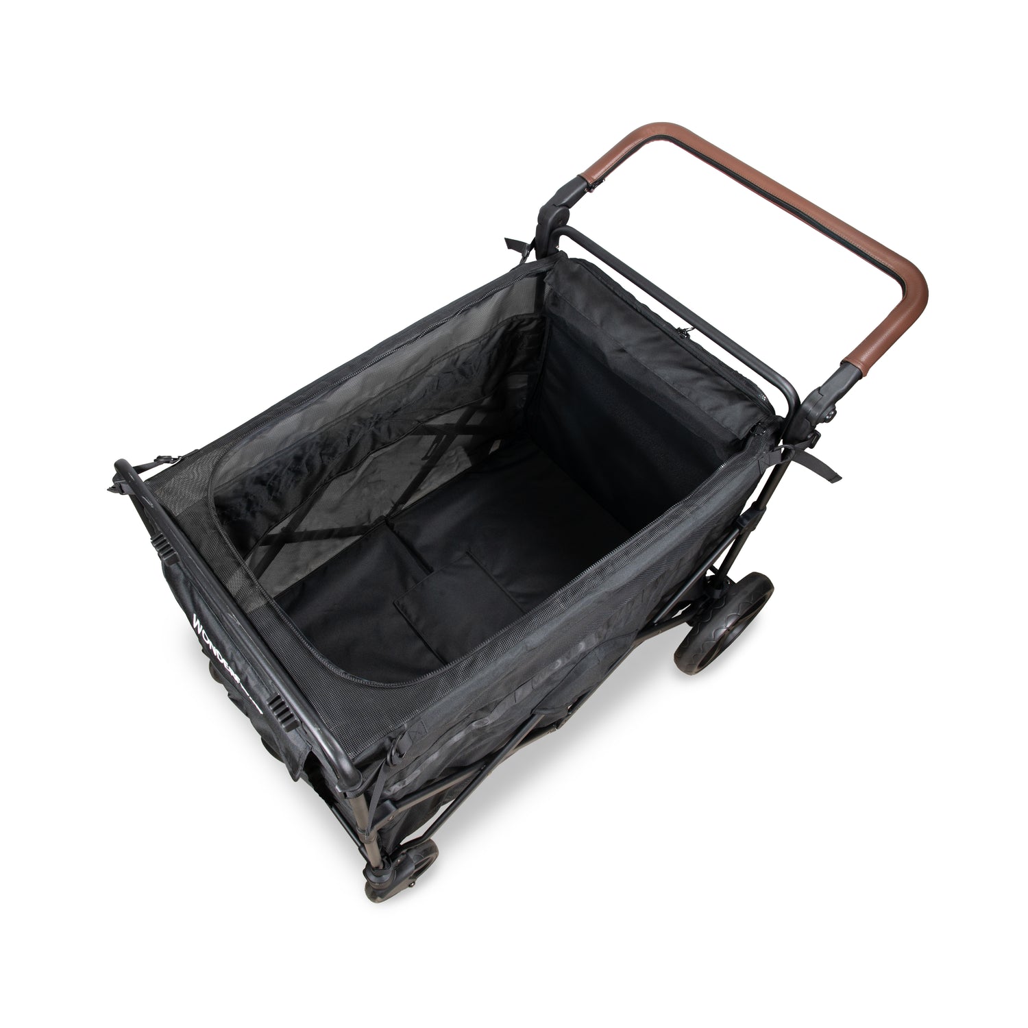 Top-down view of the PXL Large Pet Stroller Wagon showcasing roomy interior and durable fabric.