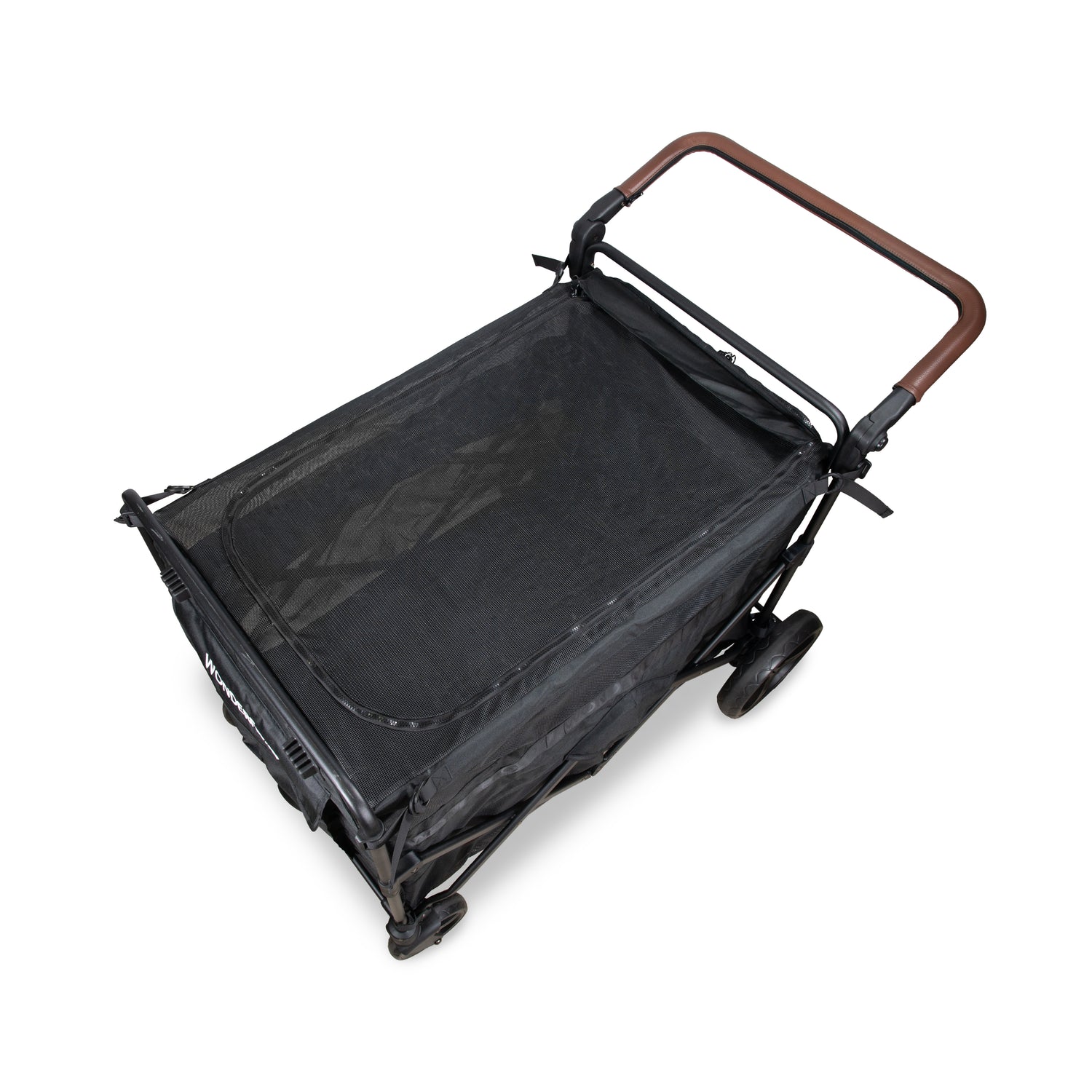 Top-down view of the PXL Large Pet Stroller Wagon with mesh canopy fully zipped closed.