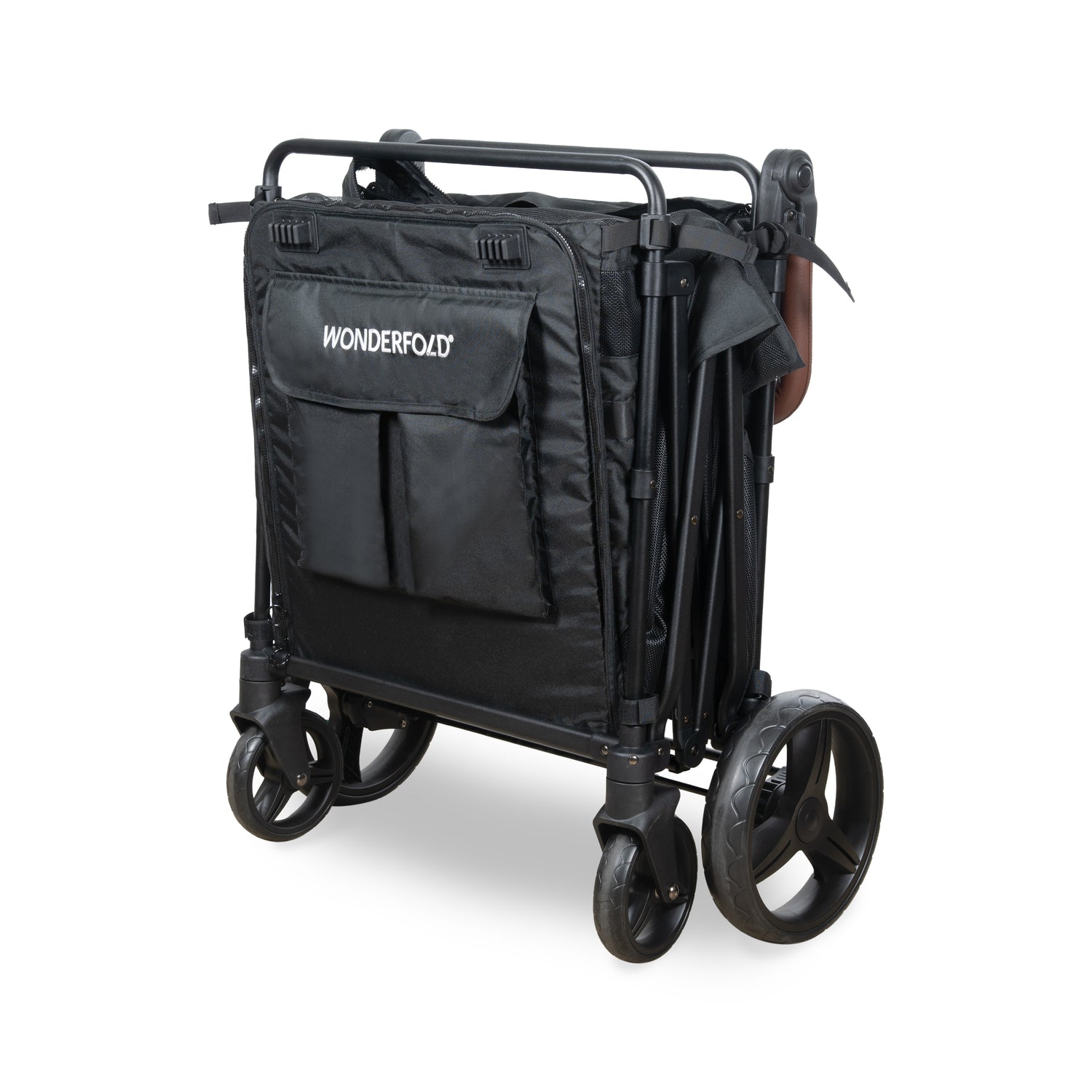 Folded view of the PXL Large Pet Stroller Wagon for easy transport and storage.