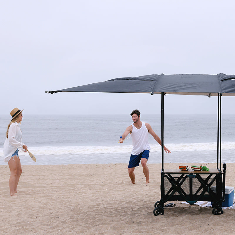 Beach Wagon with tabletop and umbrella