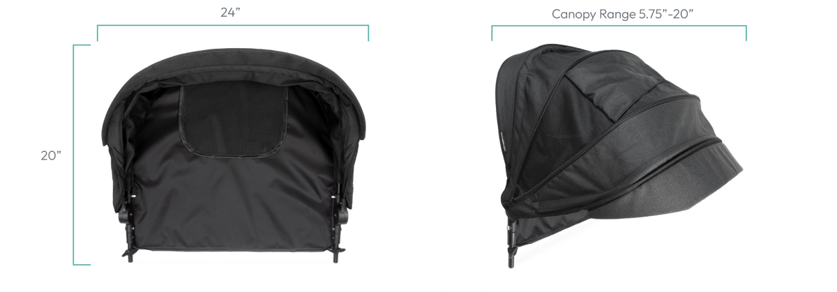 retractable stroller canopy dimensions