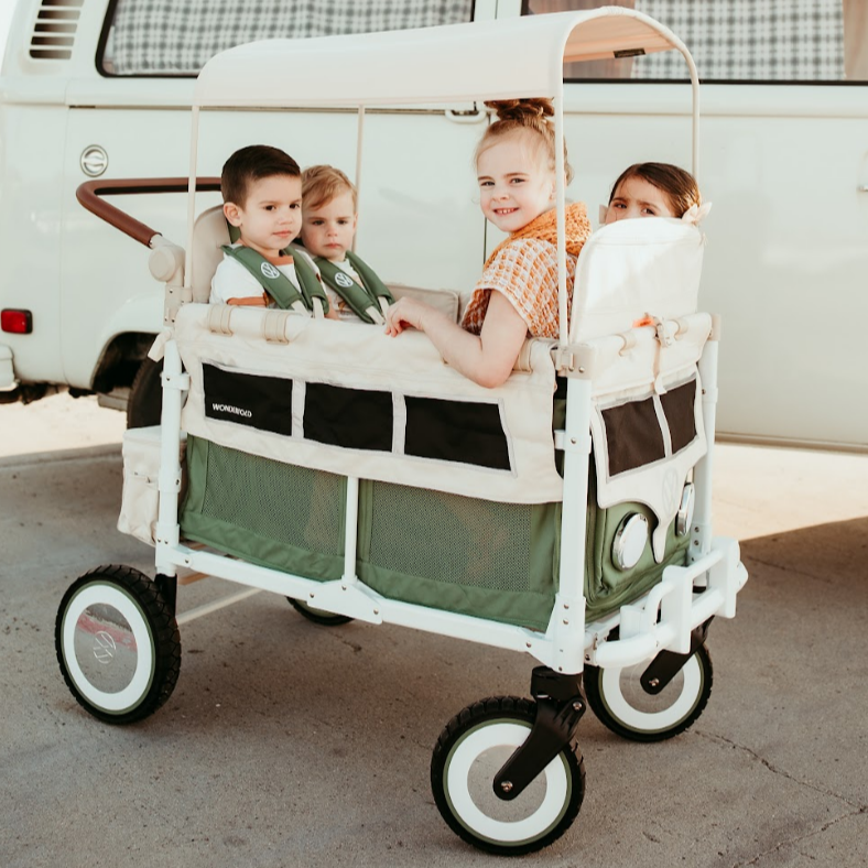 vw quad stroller wagon Wonderfold VW4 Volkswagen Stroller Wagon Sage Green