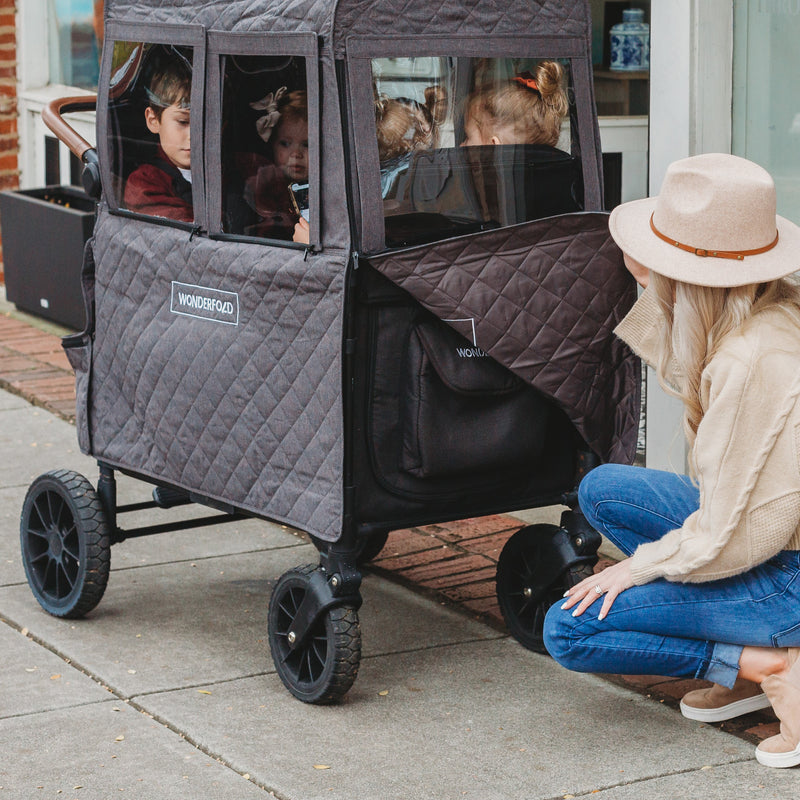 winter double stroller cover Winter Cover Accessory for W & L Series Stroller Wagons – WONDERFOLD