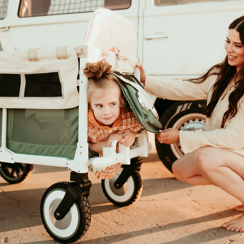 wonderfold vw4 volkswagen stroller wagon- sage green VW4 Volkswagen 4-Seater Stroller Wagon – WONDERFOLD